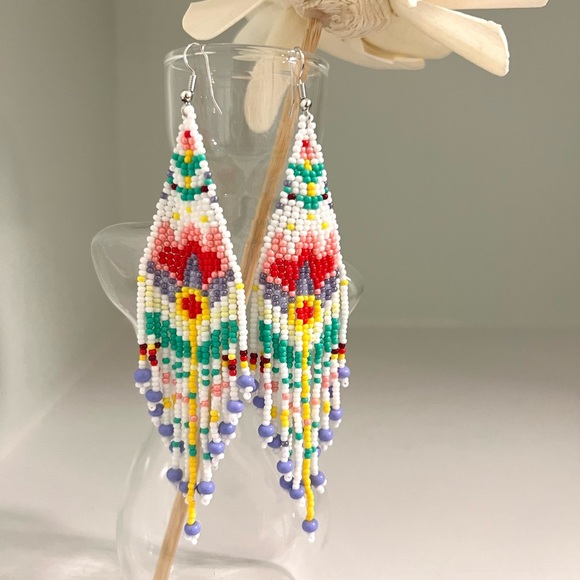 Colorful Beaded Earrings - Picture 6 of 6